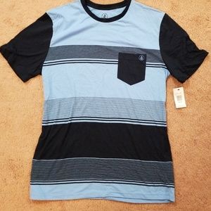 Men's volcom striped t shirt bnwt